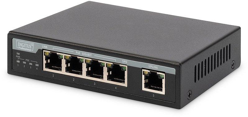 NNETSWGBE4UMDPOE.01, Desktop Netzwerk-Switch, 4-Port Gigabit+1 Uplink, Unmanaged, PoE