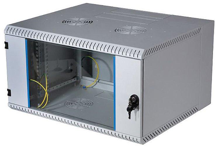 NNCW12HE500S.01, 19 Wandgehäuse 12HE, schwenkend, 2-teilig, RAL7035, Tiefe 500 mm