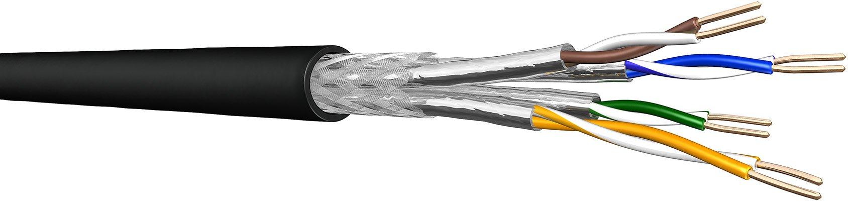 NCAT7PEECO234P100S.01, Cat7-Kabel Aussen ECO 1000Mhz AWG23 4P, PiMF, PE, R/100m