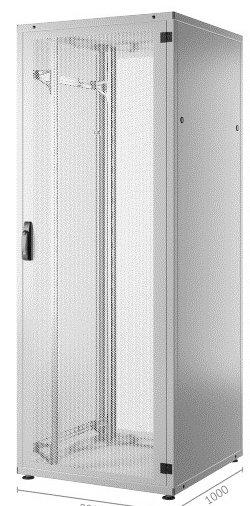 NNCSN42HE8001000SERV.01, Serverschrank 42HE, 800x1000mm, Fronttür u. Rücktür 1-tlg. Perforiert, RAL7035