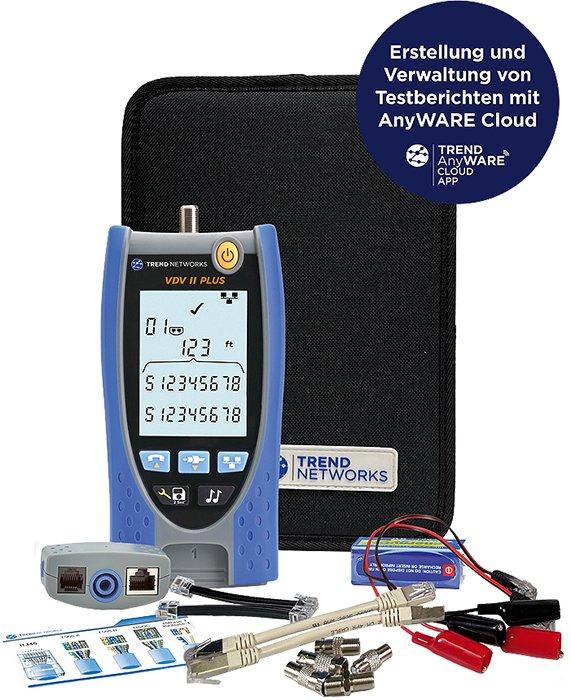 VDV II Plus, VDV II Plus - Verdrahtungsprüfung mit Längenmessung/HUB-Blinken, Bluetooth-/Report-Funktion