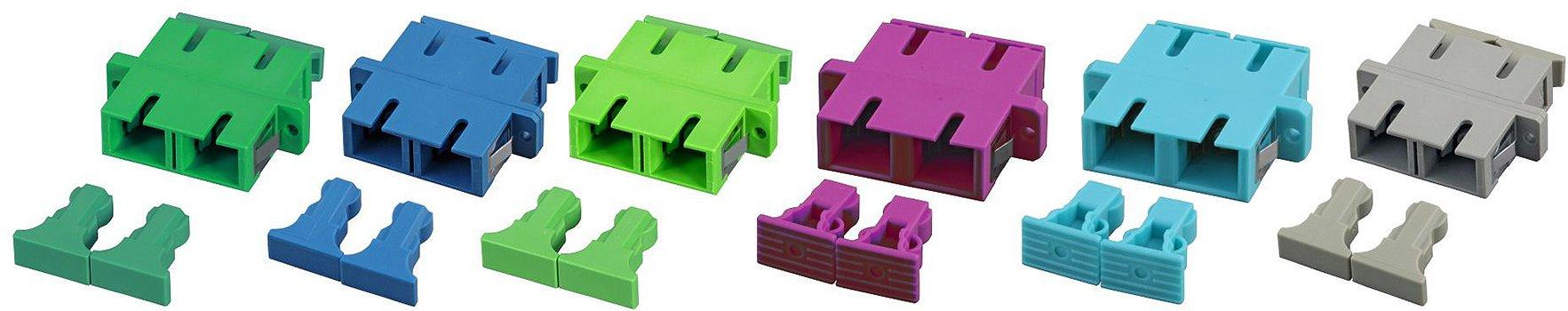 NFOKUSCDXMMOM3.01, Kunststoff Kupplung SC Duplex MM OM3, aqua, Keramikhülse