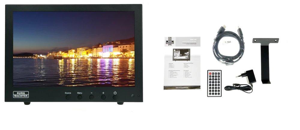 BWML-1000, BURG-GUARD LCD Industriemonitor 10 Zoll 1280 x 800 inkl. Netzteil