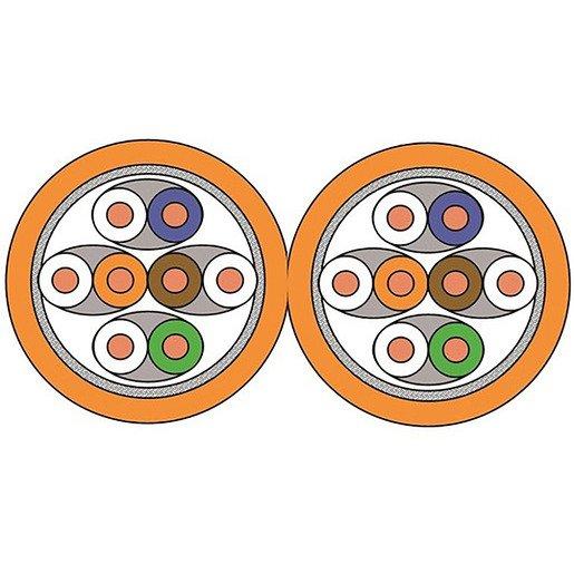 NCAT7HSE238P100M.01, Kat.7,S/FTP, AWG23,DX,Eca, 10Gbit,1000MHz,orange,100DW