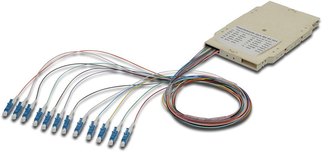 NLWLSKPT12LCOS2.01, Pigtails incl. Spleißkassette LC 9/125  OS2, 2m (Inhalt 12 Stück)