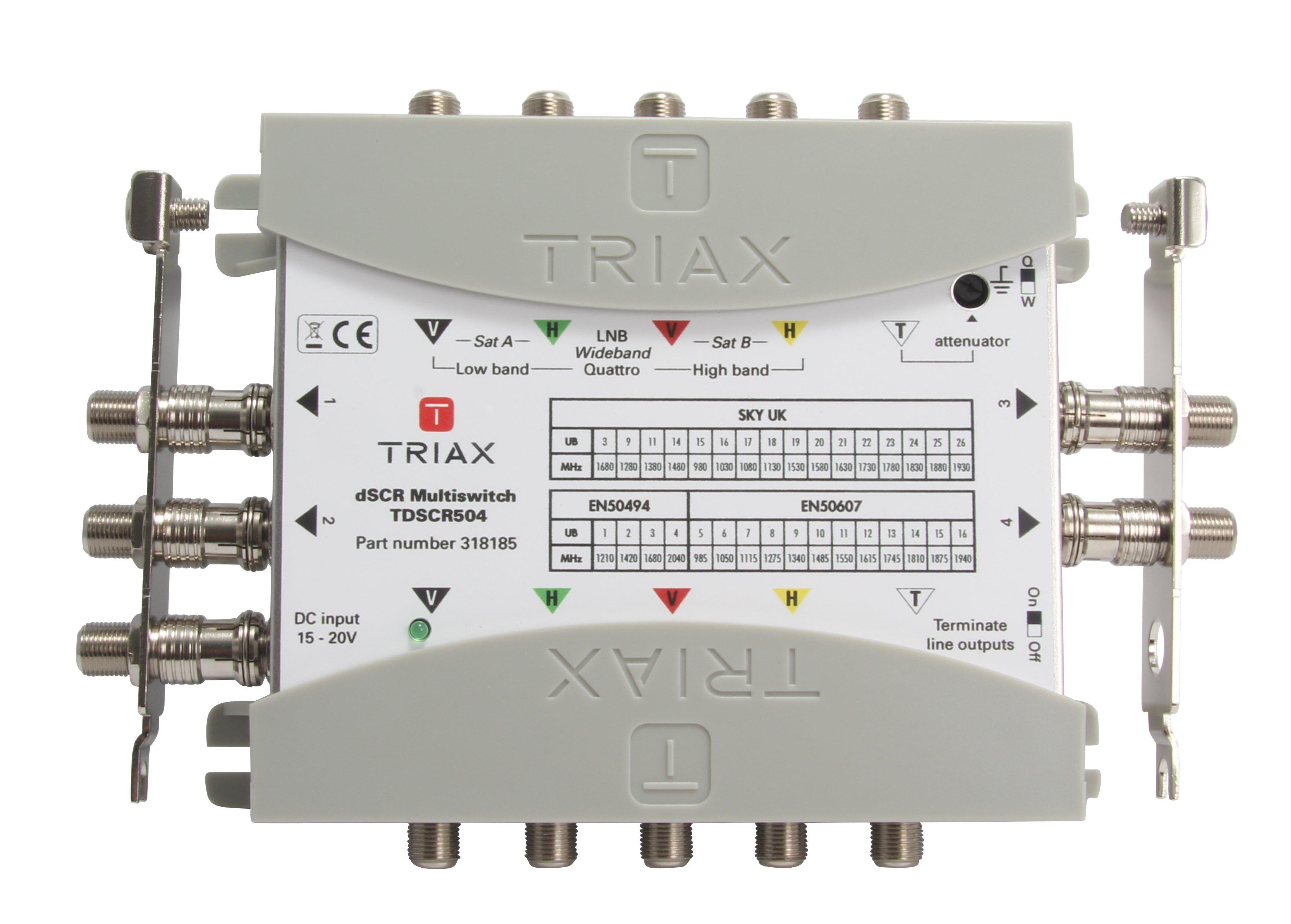 TdSCR 504, dSCR Unicable Multischalter, 5 Eingänge, 4 Ausgänge mit je 16 Userbändern -