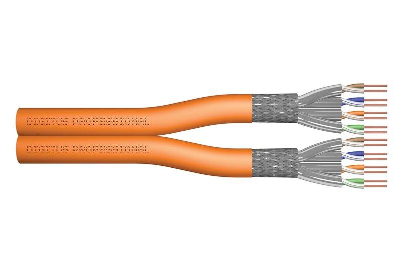 NCAT7S238P100M.01, Cat7-Kabel Duplex 1200Mhz AWG23 2x4P PimF, FRNC, DCA, R/100m, orange