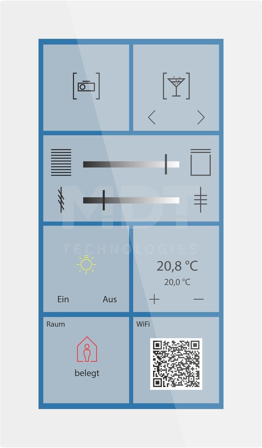 BE-GTSP6TW.01S, KNX Glas Touch Smart Plus 6 Zoll, KNX Data Secure, Weiß