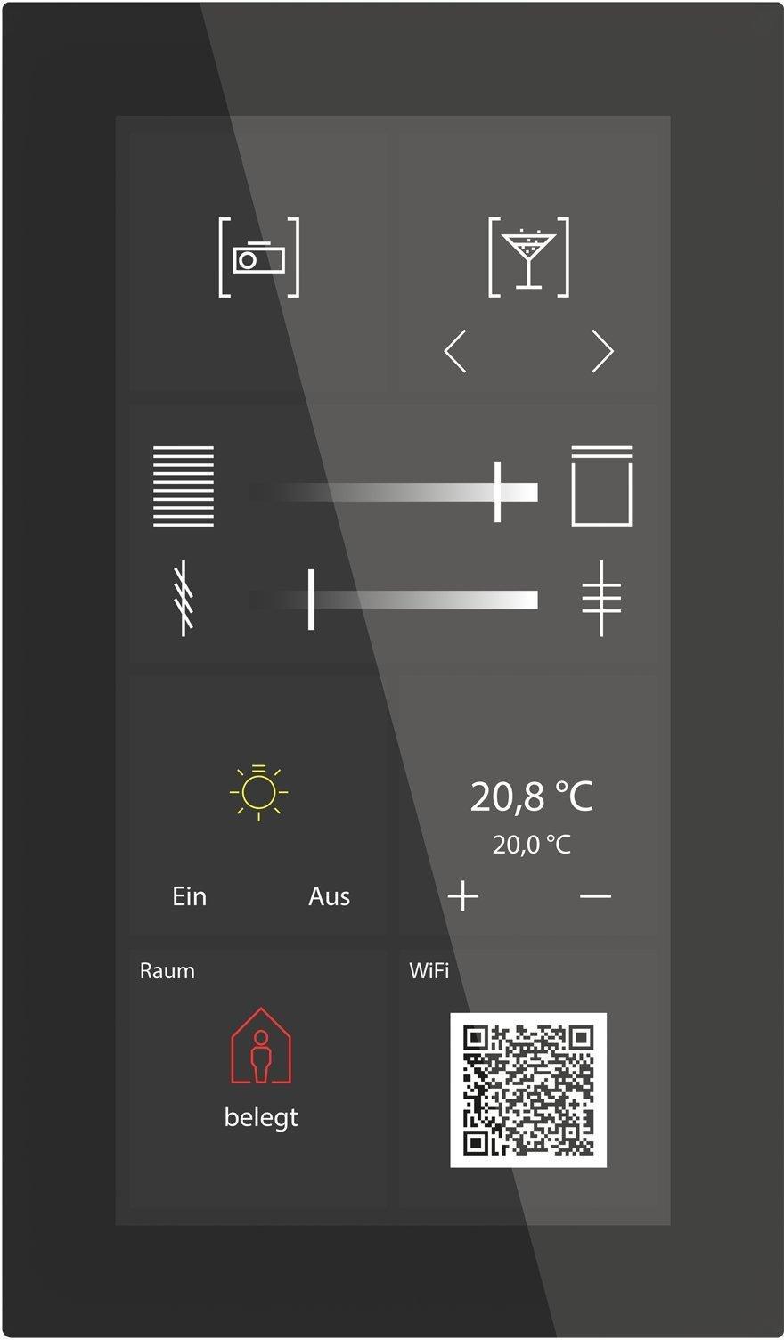 BE-GTSP6TS.01S, KNX Glas Touch Smart Plus 6 Zoll, KNX Data Secure, Schwarz