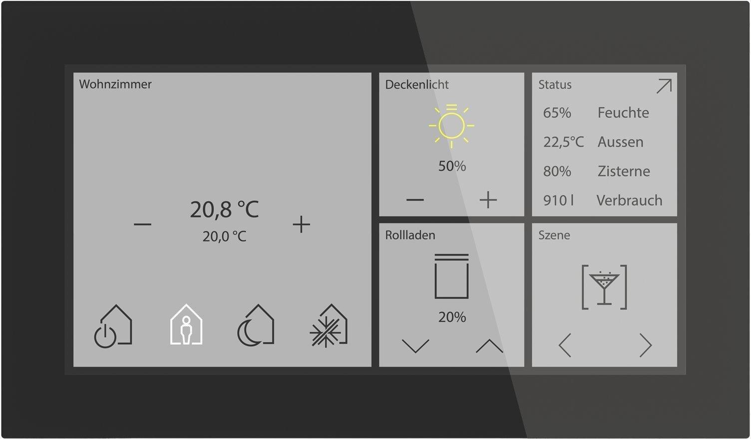 BE-GTS06TS.01S, KNX Glas Touch Smart 6 Zoll, KNX Data Secure, Schwarz