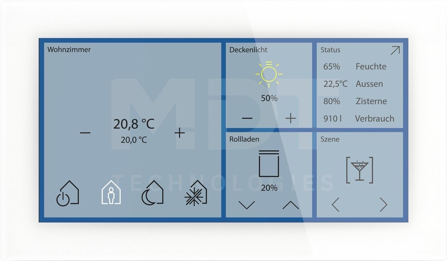 BE-GTS06TW.01S, KNX Glas Touch Smart 6 Zoll, KNX Data Secure, Weiß