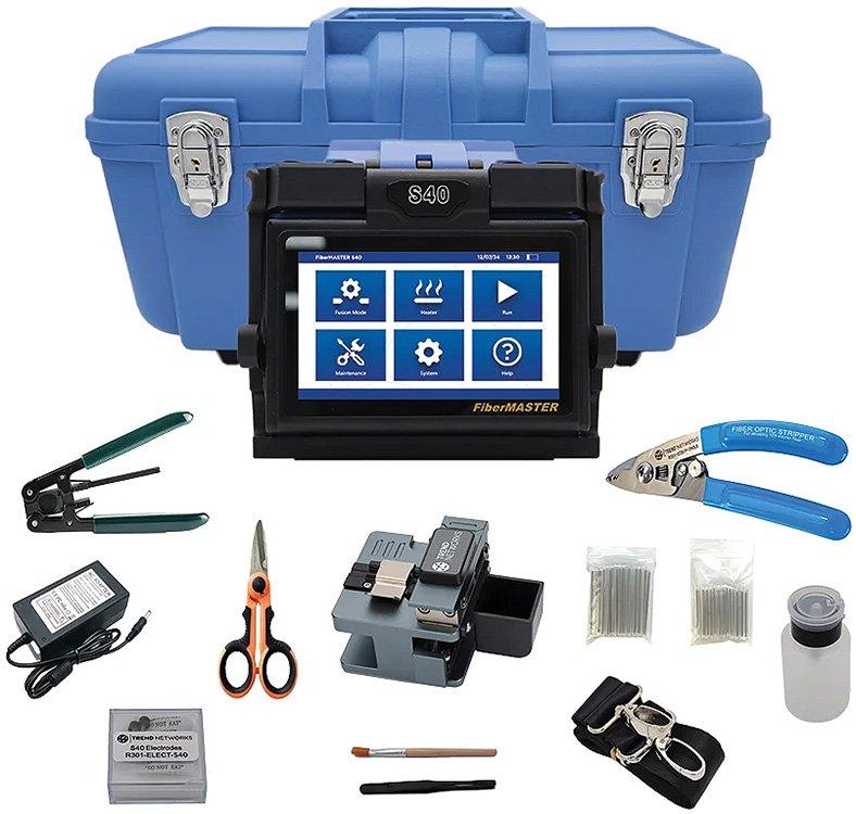FiberMASTER S40, Fusionsspleißgerät FiberMASTER S40, Mantelzentrierung, 4 Motoren, 2 Achsen gesteuert inkl. Zubehör