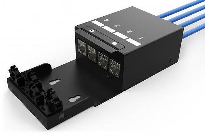 DN-93708-4, Konsolidierungspunkt-Box, 4 Ports Keystone-Module