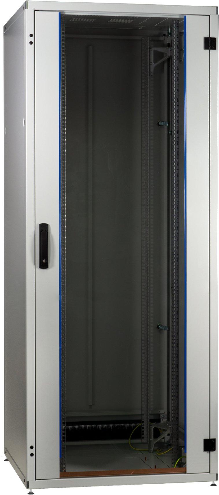 NNCSN42HE8001000SW.01, Netzwerkschrank 42HE, 800x1000mm, Fronttür Glas 1-tlg., Rücktür Stahl 1-tlg., Farbe schwarz
