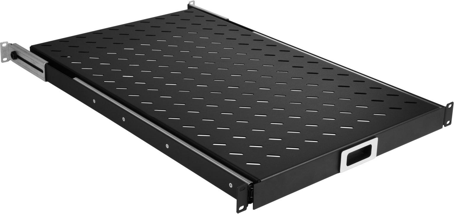 NNCZFB1HEAZSW.01, 19 1HE Fachboden ausziehbar, ET 550..650 mm, 30 kg, ST 800, Farbe schwarz