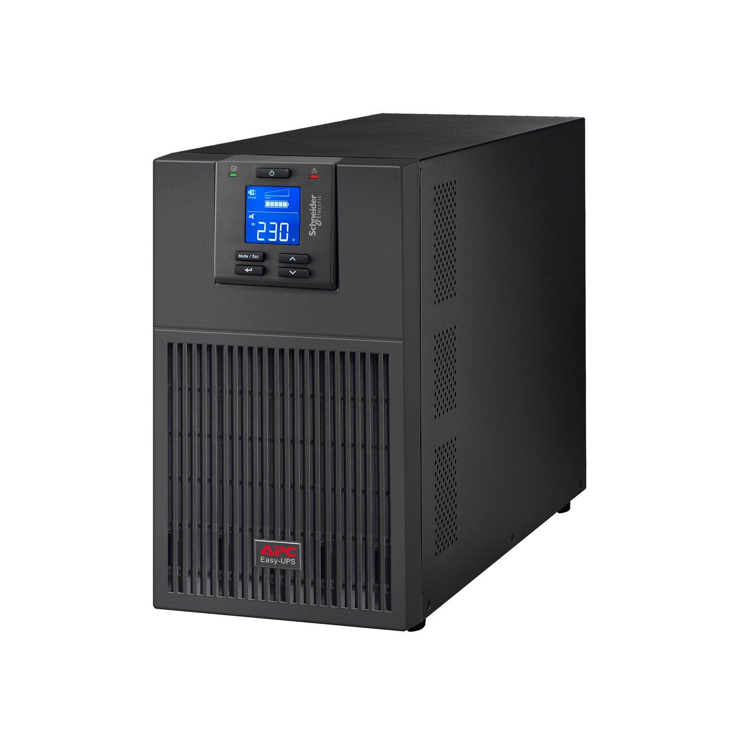 SRV3KI-E, APC Easy UPS On-Line, 3kVA/2700W, 230V, Tower, 6x IEC C13 + 1x IEC C19 Ausgänge, Intelligenter Kartensteckplatz, LCD