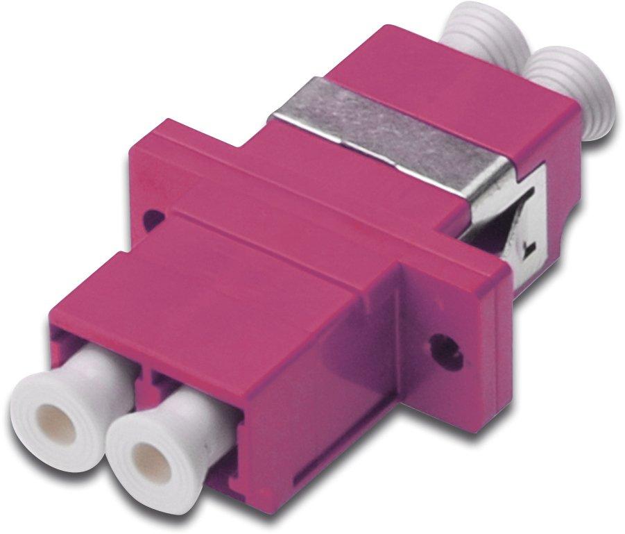 NFOKULCLCDXOM4.02, Kupplungen LC-LC, Multimode OM4, duplex Keramik,  Kunststoffgehäuse, Farbe violett