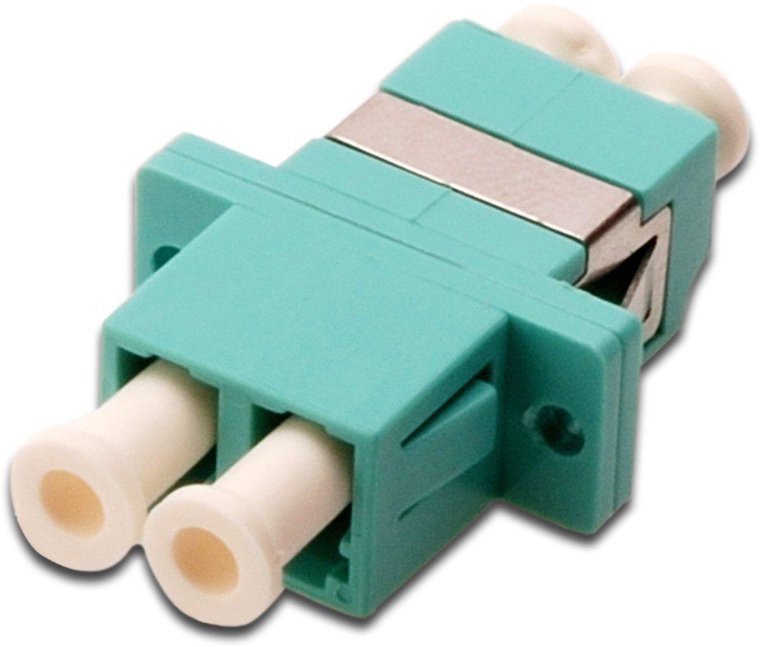 NFOKULCLCDXOM3.02, Kupplungen LC-LC, Multimode OM3, duplex, Keramik-Ferule, Kunststoffgehäuse, Farbe: türkis