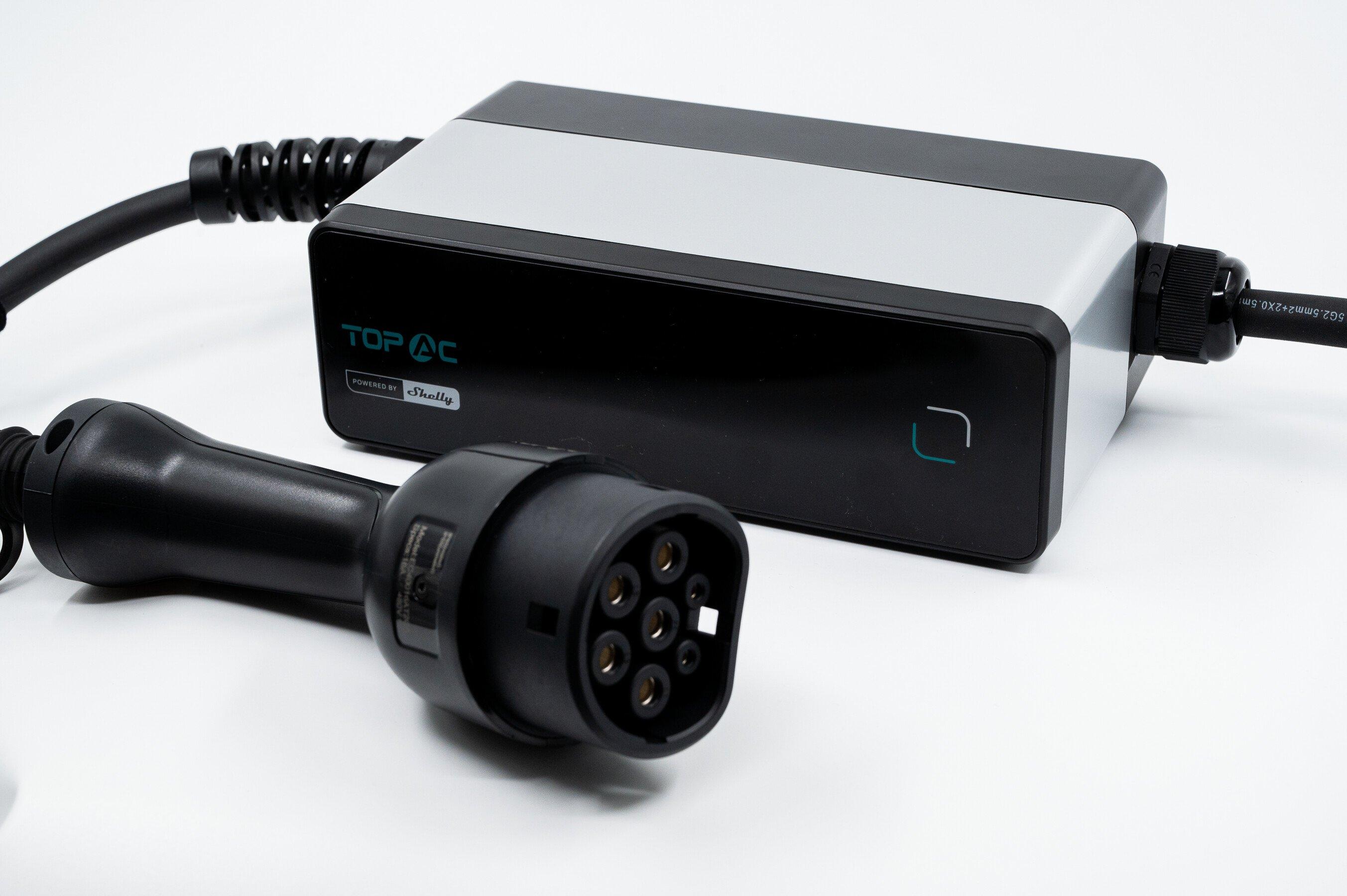 Shelly_PbS_PC_11, Shelly PbS · TopAC Portable EV Charger 11kW · Tragbares Ladegerät für Elektroautos · WLAN · BT · EVE01-11R
