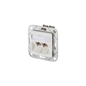 1309121102-E, Anschlusseinheit Kanaleinbau E-DATmodul 8/8(8) UPk, Cat.6a reinweiß RAL9010