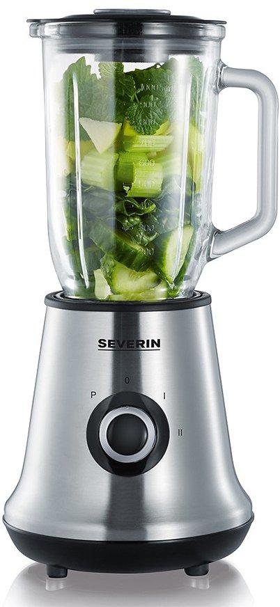 SM3734, Standmixer, ca. 500 W, ca. 1 L, abnehmbarer Mixbehälter aus Glas mit Ausgusszotte, Ice-Crush geeignet, Edelstahlmesser, Deckel mit Nachfüllöffnung, Ed