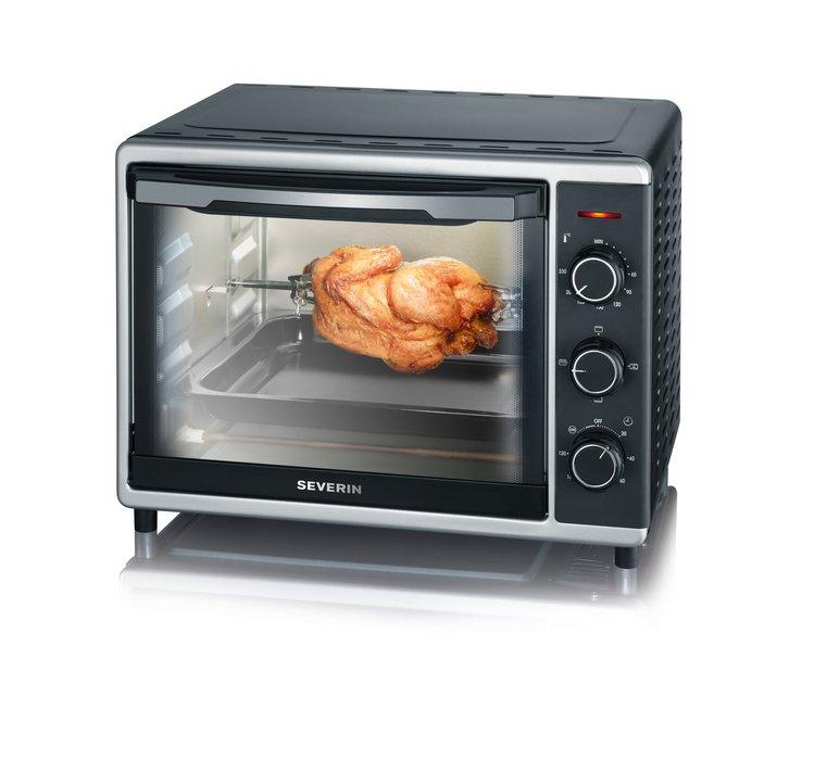 TO2056, Back- und Toastofen mit Umluftfunktion, 1600 W, ca. 30 l, schwarz-silber