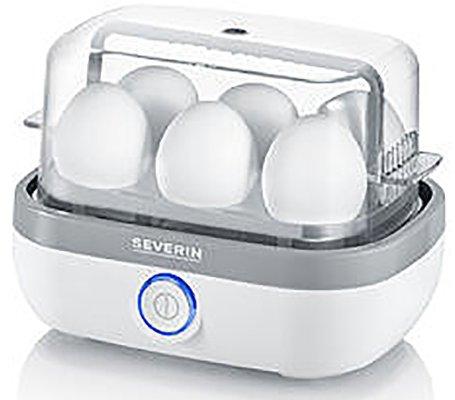 EK3164, Eierkocher, ca. 420 W, 1 - 6 Eier, Ein-Aus Taster mit LED-Anzeige, 100% BPA frei, weiß / grau