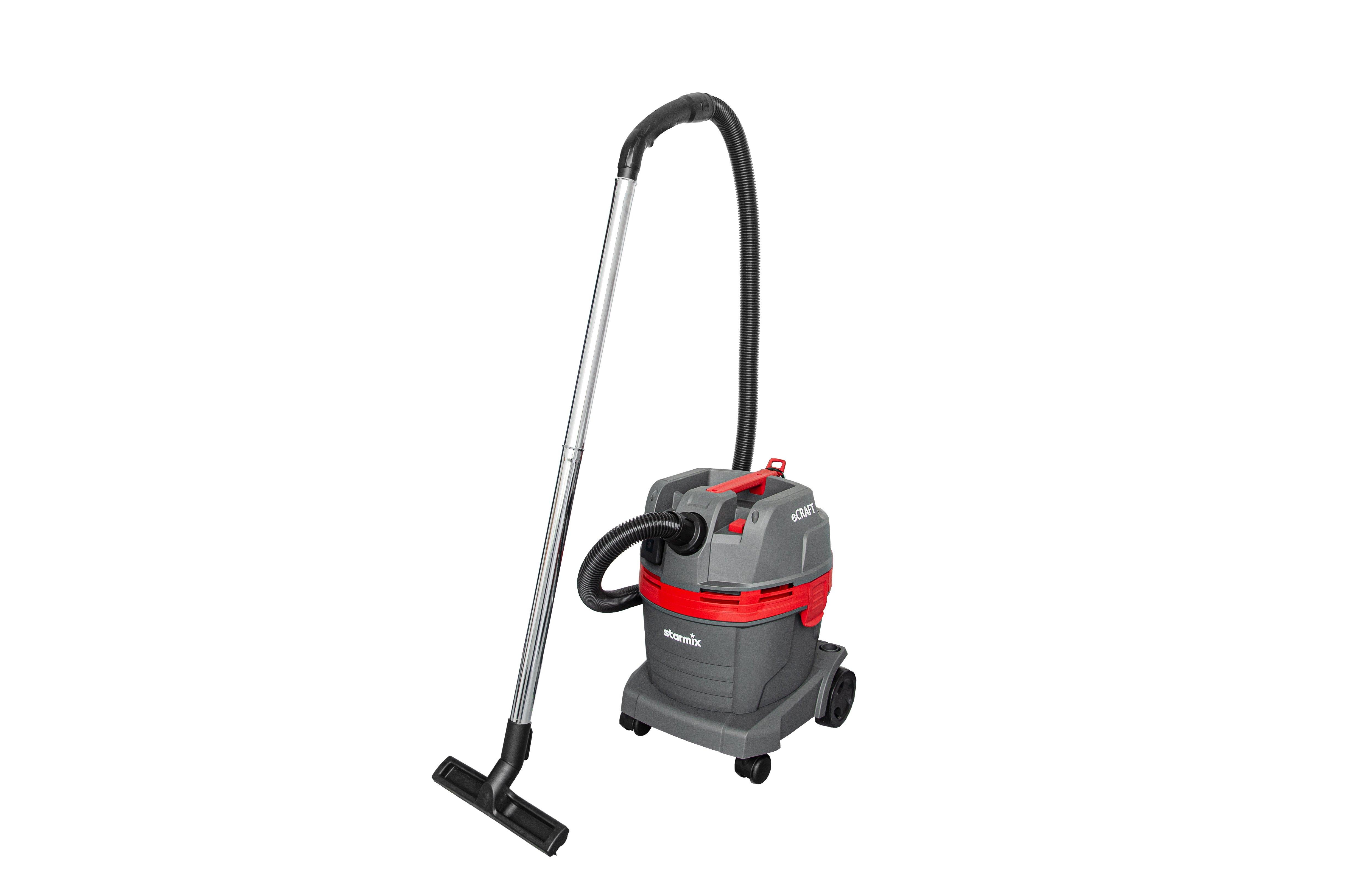 eCraft APL-1422 EWR, Allzweck-Sauger (nass/trocken) mit 22l-Behälter und Steckdose bei Arbeiten mit geringer Staubemission mit PressClean-Filterabreinigung