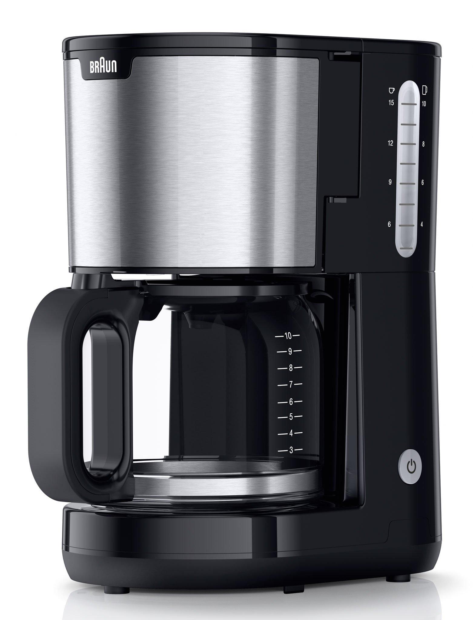 KF 1500 BK, Filterkaffeemaschine PureShine 10 (15 kleine) Tassen, Optibrew System, Aroma-Karaffe, Braun Tropfstopp, schwenkbarer Filterkorb, Wasserstandsanzeige m