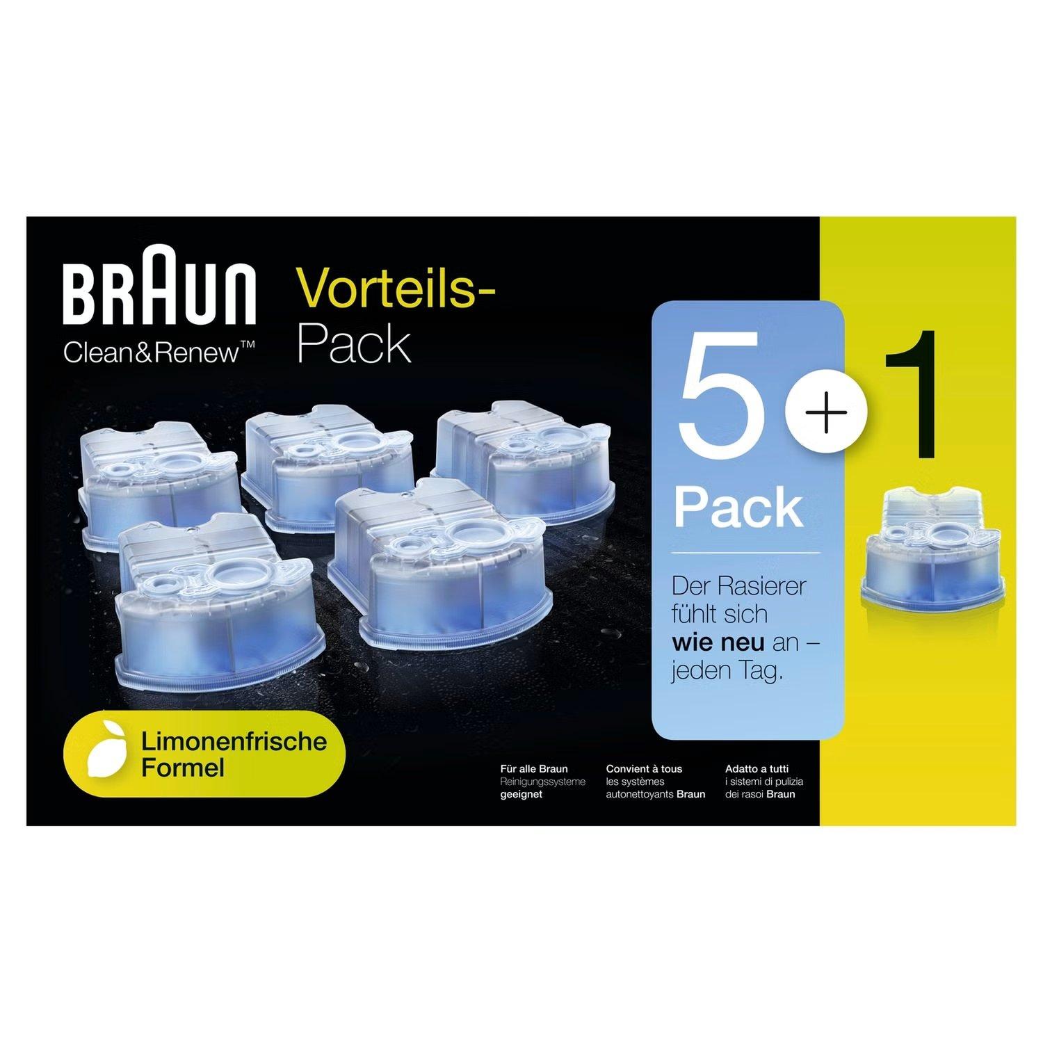 CCR 6er Pack, Braun Rasierer-Reinigungsstation Nachfüllkartuschen 6er-Pack