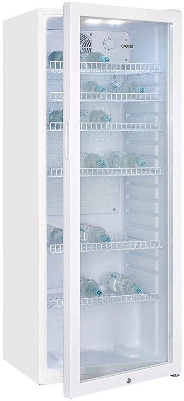 GKS240-GT-160C weiss, Glastürkühlschrank, Standgerät, Innenbeleuchtung, Temperaturregelung Manuell, Türanschlag wechselbar, Glasablage/verstellbar:  6 / 5,