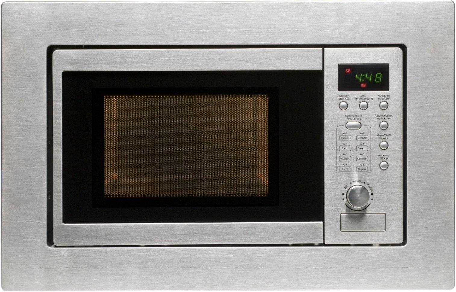 EMW 20.1 G, Einbau-Mikrowelle 800 W, Einbaugerät, Grill: 1.000 W, Volumen Garraum: 20 l, Autokoch-Programme: 8, Drehteller Ø: 245,0 mm, Garraum: Edelstahl, Front: