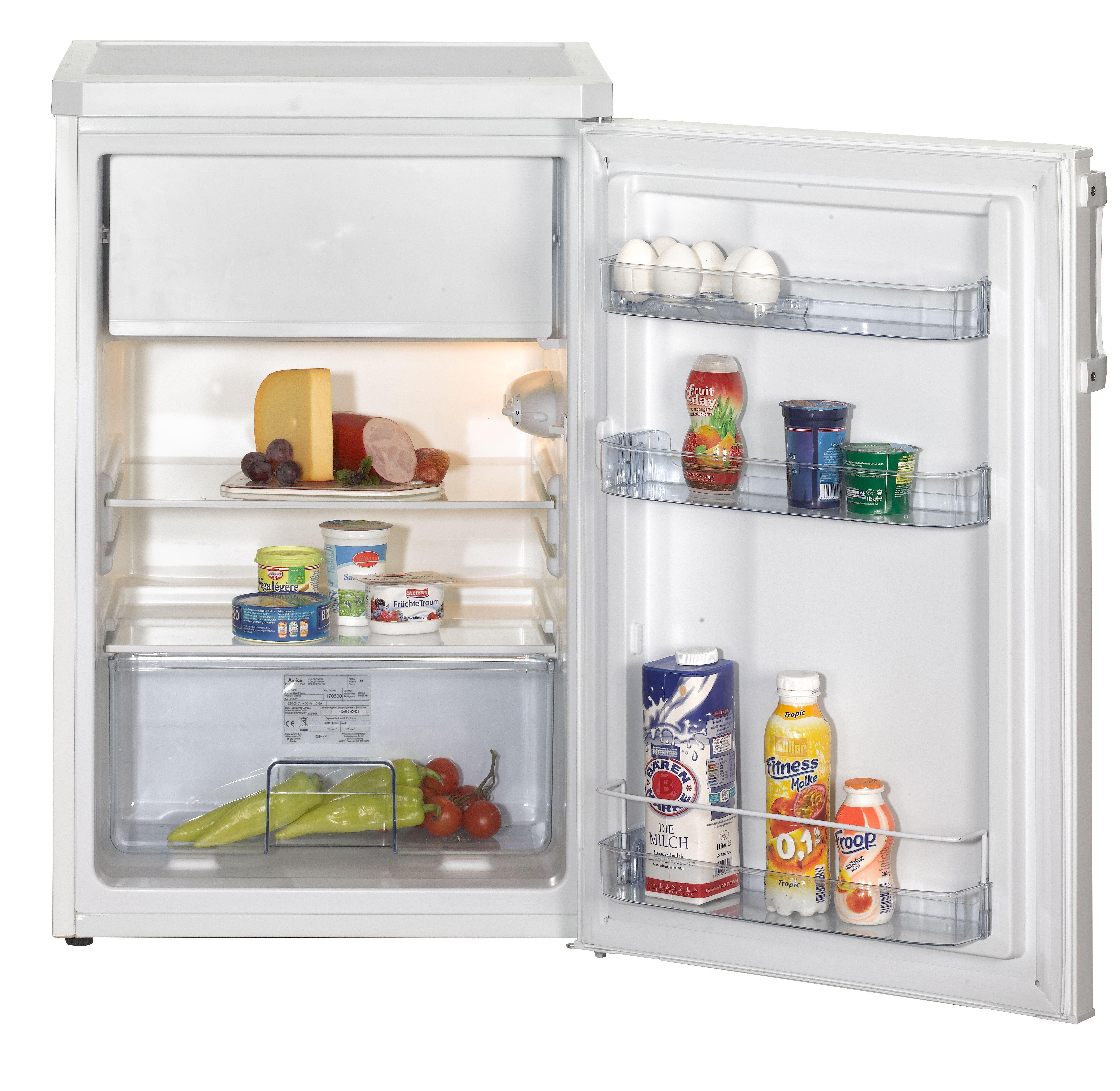 KS 361 100 W, Kühlschrank mit Gefrierfach, 85 cm Höhe, weiß, EEK: D, 110 kWh/Jahr, 95l/13l