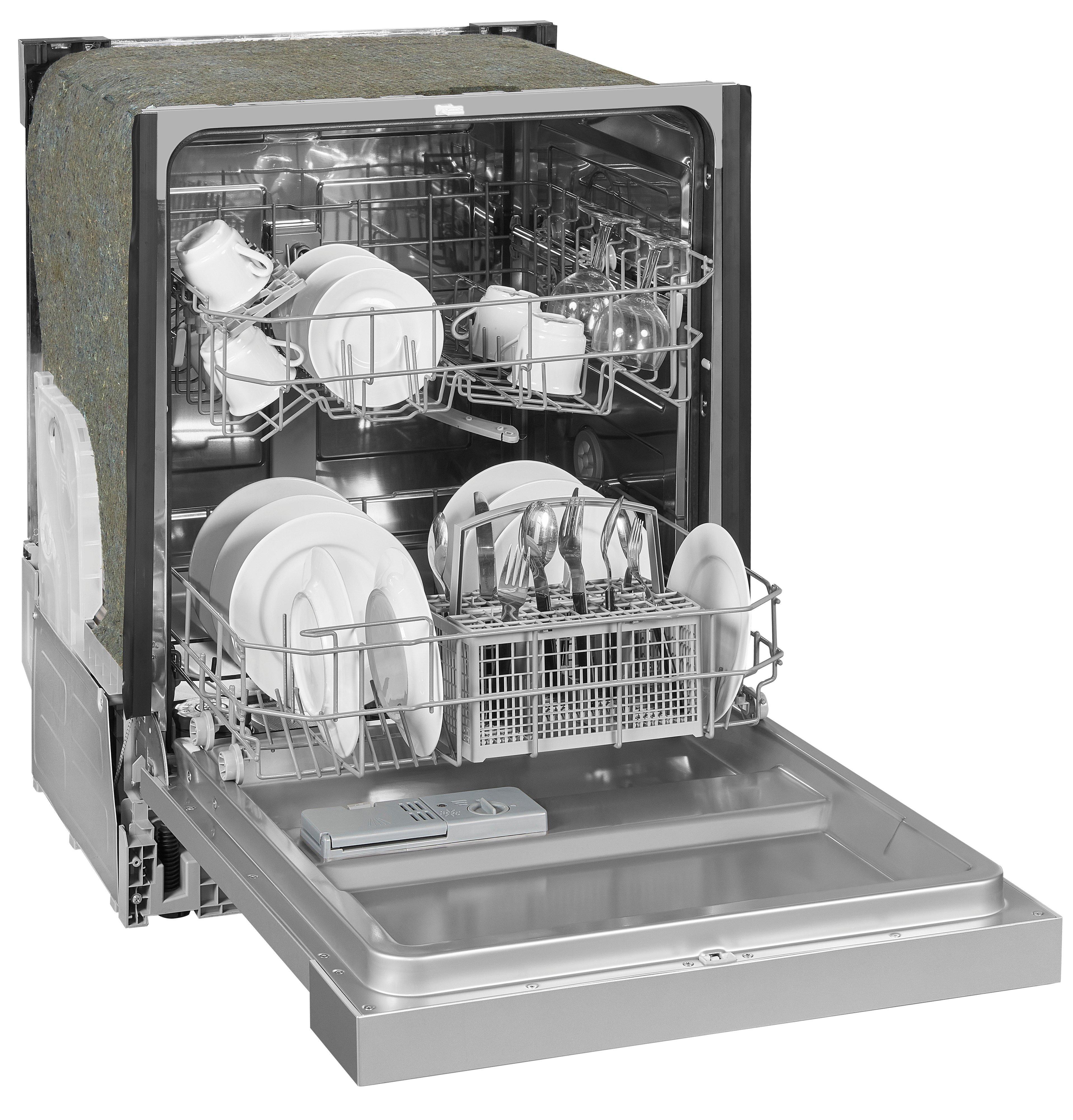 EGSP6012-EB-030E inox, Geschirrspüler, Einbaugerät, Teilintegriert, 12 Maßgedecke, 4 Programme, Startzeitvorwahl, Salzmangelanzeige, Wasserverbrauch: 11,0 L/Zyklus, EEK:  E,