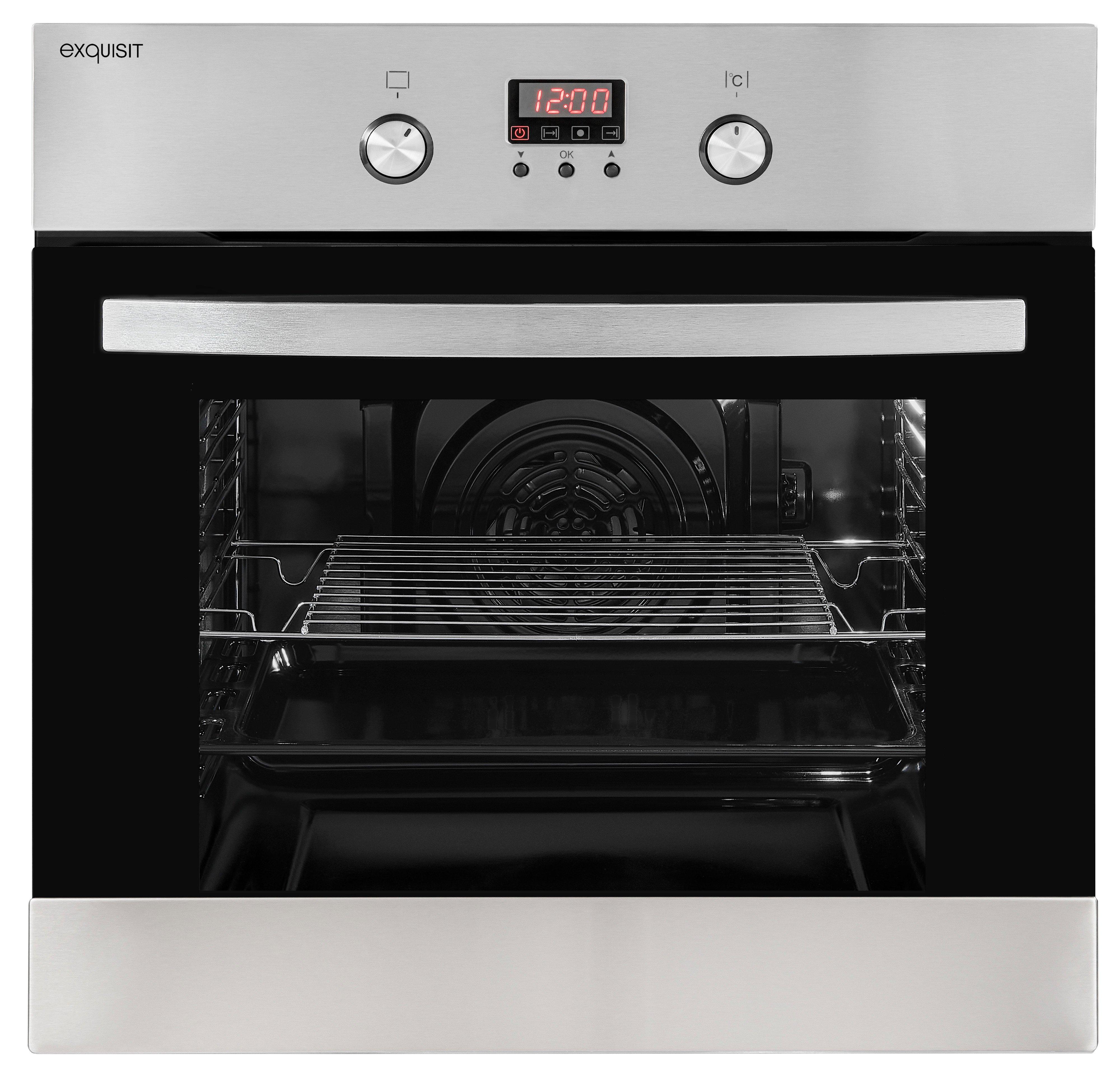 EBE 65-1H, Einbaubackofen, Ober-/Unterhitze, Heißluft, Timer Digital, Multifunktion, Teleskopauszug nachrüstbar, Backofen-Volumen: 58 l, EEK:  A, Inox