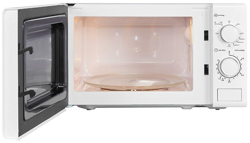 MW900-030G weiss, Mikrowelle 700 W, Standgerät, Grill: 1.000 W, Volumen Garraum: 20 l, Drehteller Ø: 255,0 mm, Garraum: Lackiert, Front: Weiß
