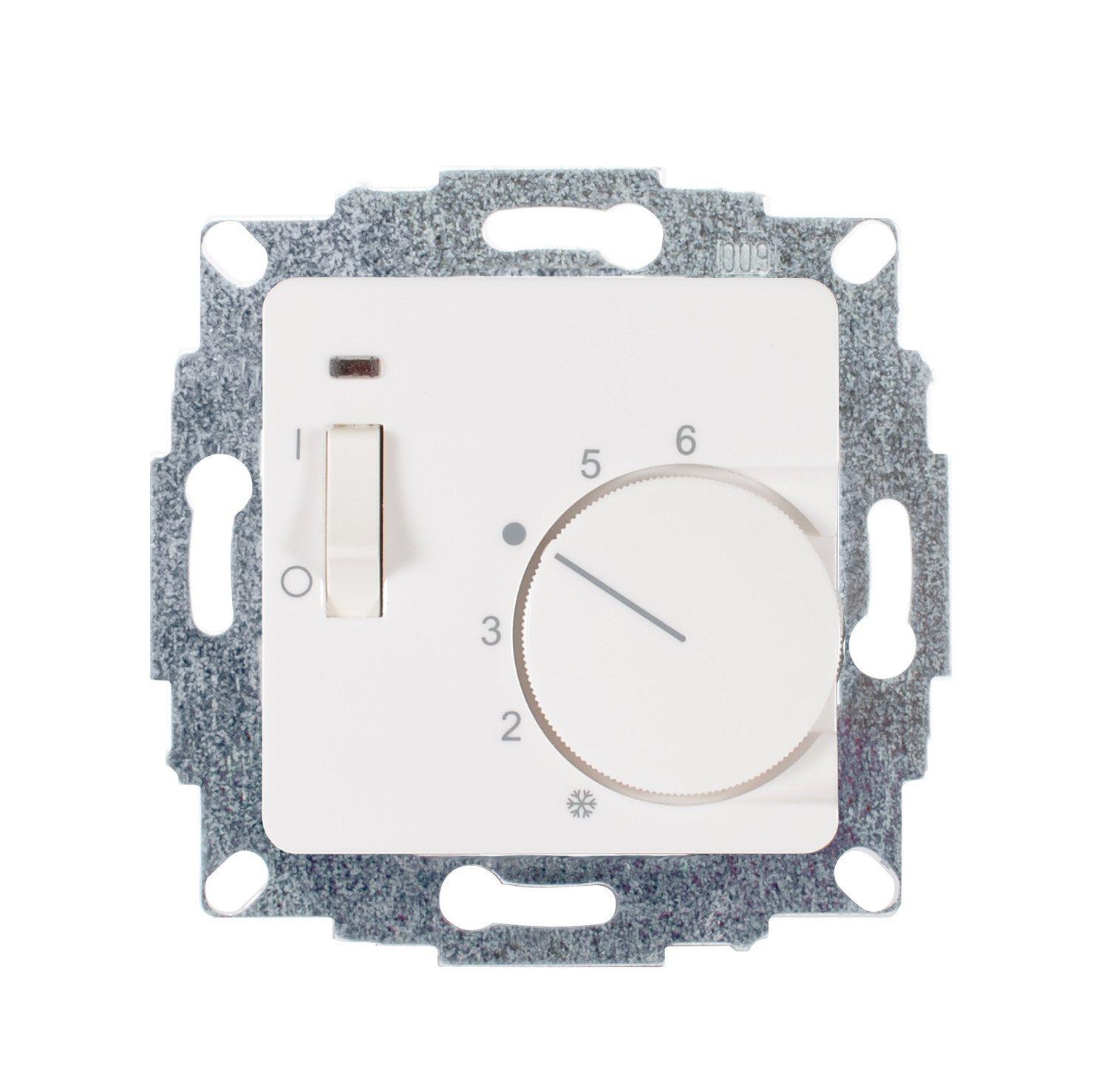 RTR-5013(rm), Thermostat UP reinweiß matt 50x50 230V Öffner Schalter EIN/AUS