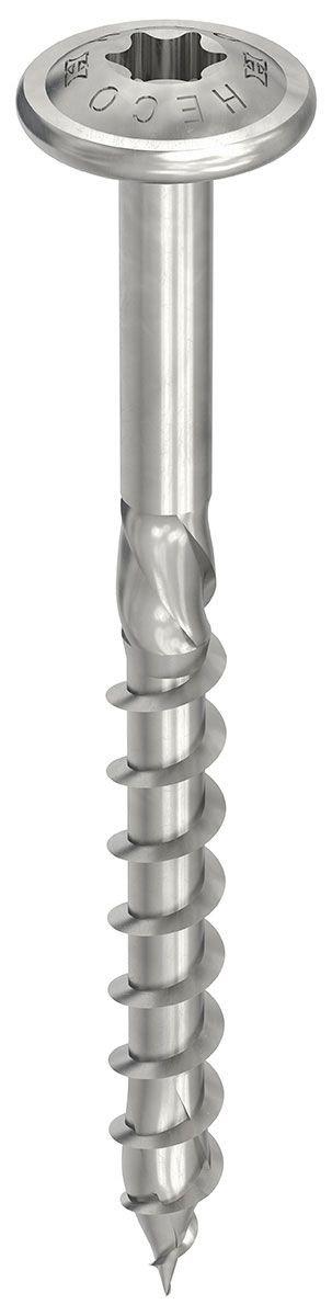 61887, HECO-TOPIX-plus A2 8,0 x 240, Tellerkopf, T-Drive, Teilgewinde, blank, gleitbeschichtet, 50 Stück, VARIANTA-Handwerkerverpackung