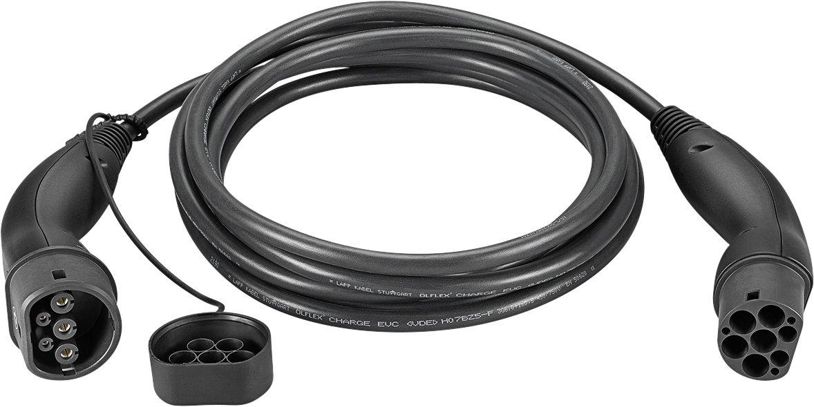 61780, Ladekabel Typ 2, bis zu 7,4 kW, 5 m, schwarz