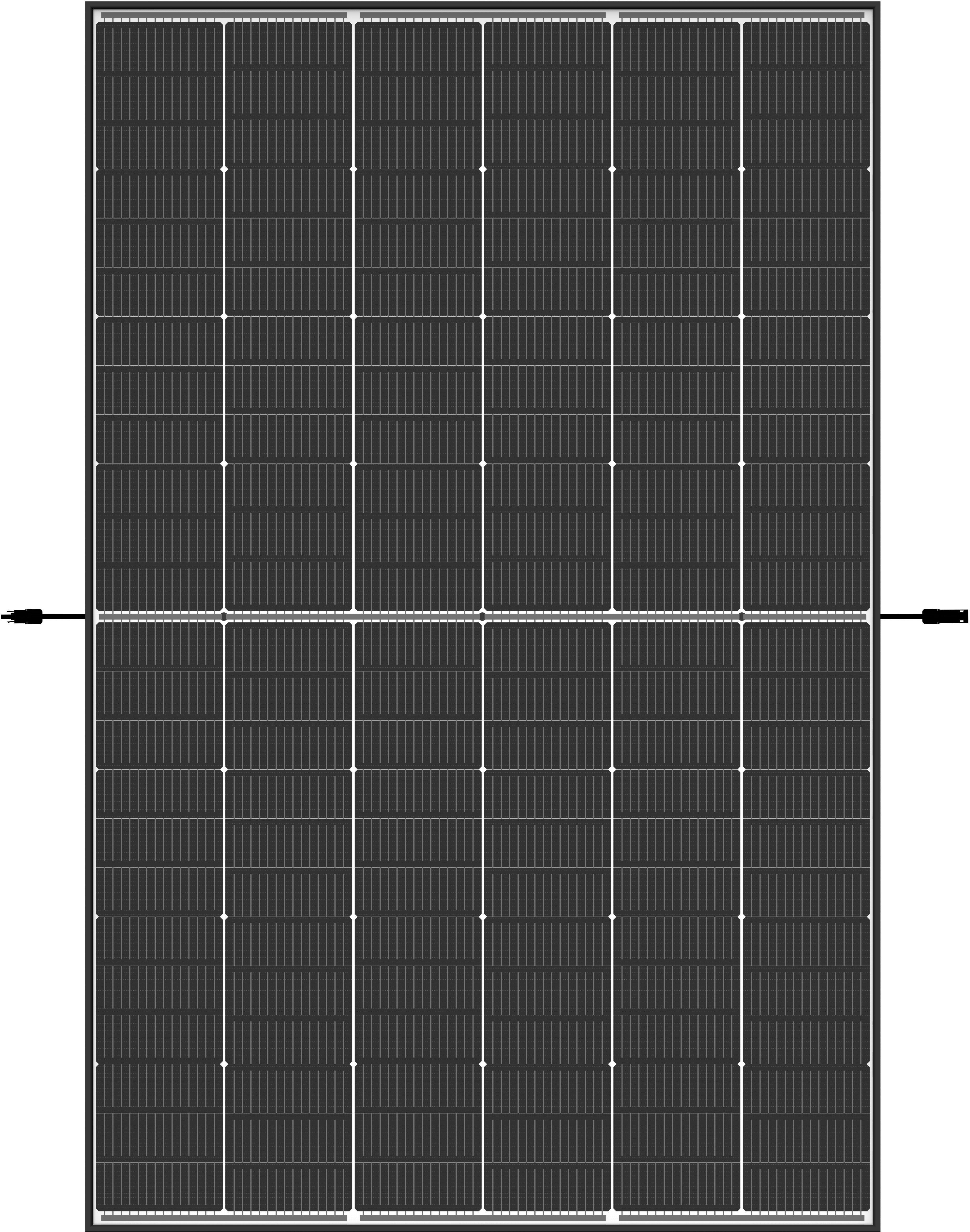 Vertex S+ - 430 Watt, Monokristallines Doppelglas-Photovoltaik-Modul mit schwarzem Rahmen und weißer Rückseite. 120 Drittelzellen. N-Type