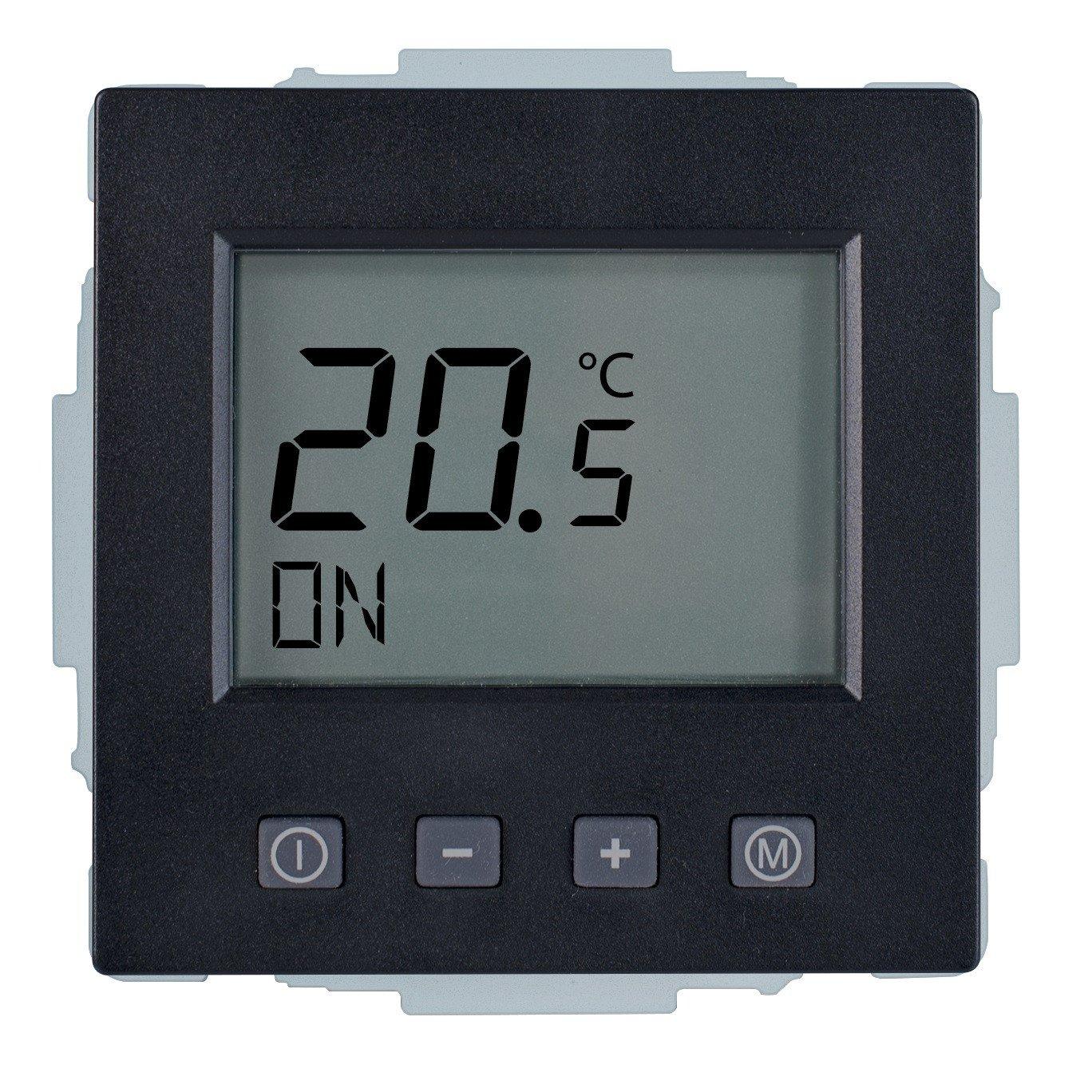 ERD-62(swm/BJ), Thermostat UP schwarz matt BJ future 230V Display ohne Uhr