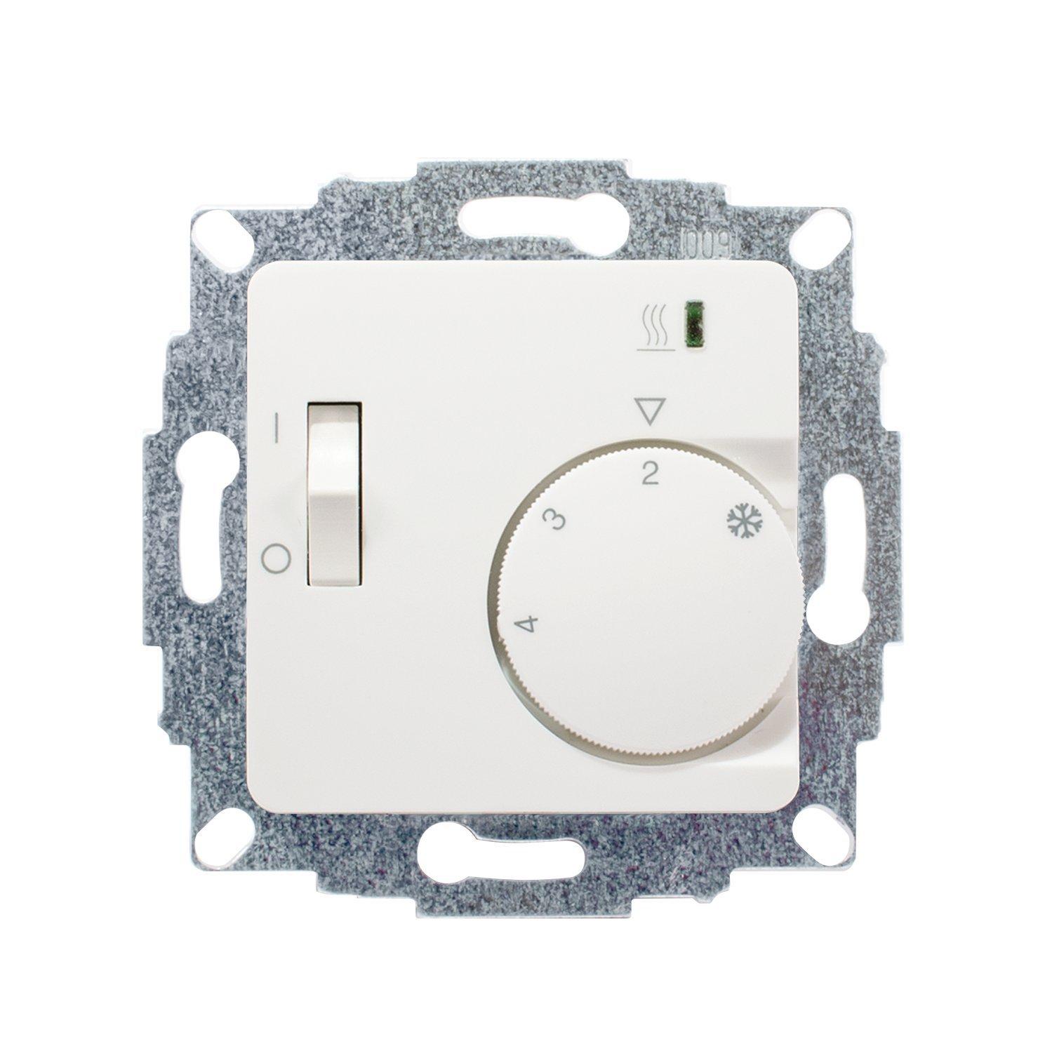 EFS-50(rg), Thermostat mit Fühler UP reinweiß glanz 50x50 230V Schalter EIN/AUS