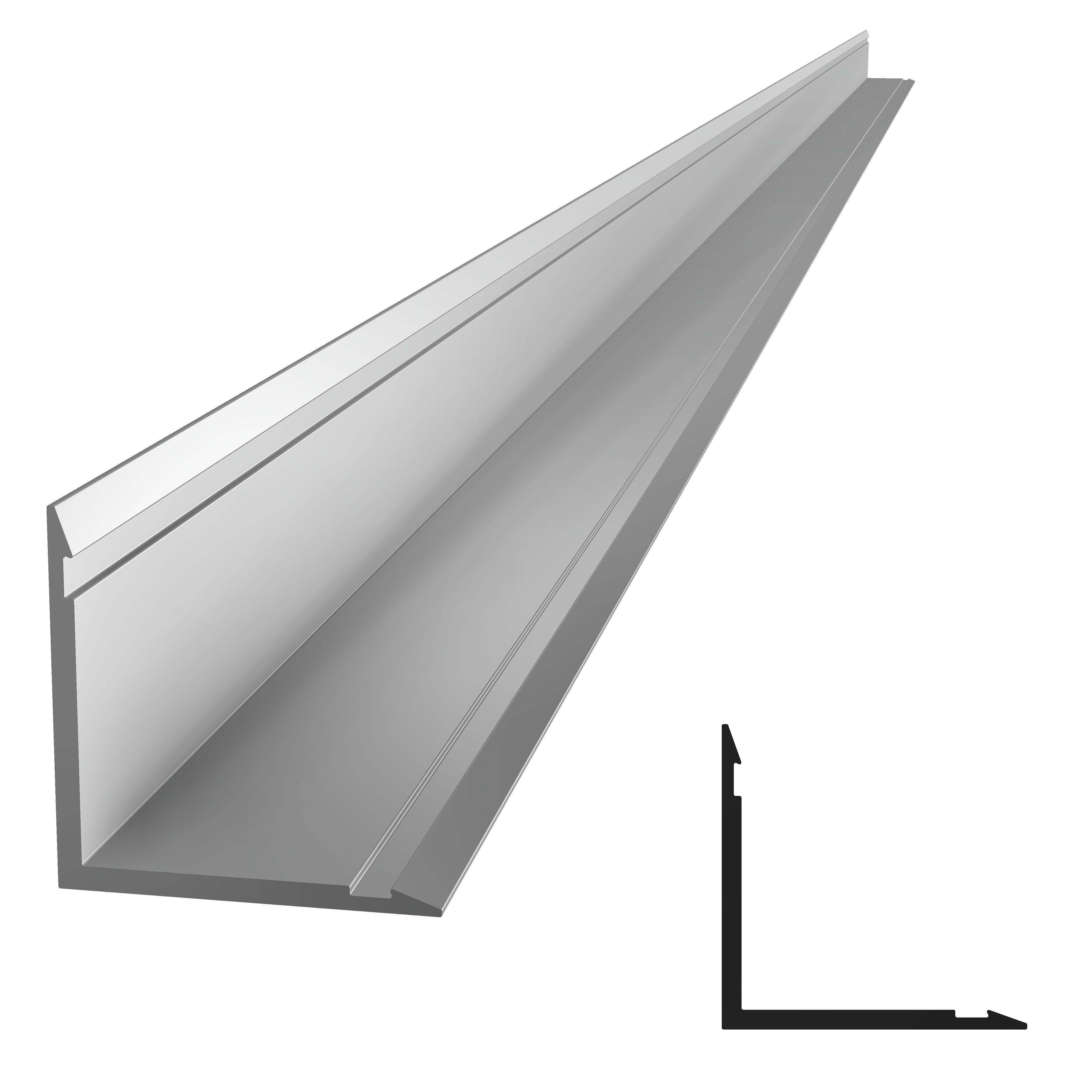 21116-2300, Ballastwinkel für Flachdachsysteme zur Aufnahme von Ballaststeinen, 2300 mm aus korrosionsbeständigem Aluminium, anpassbar.