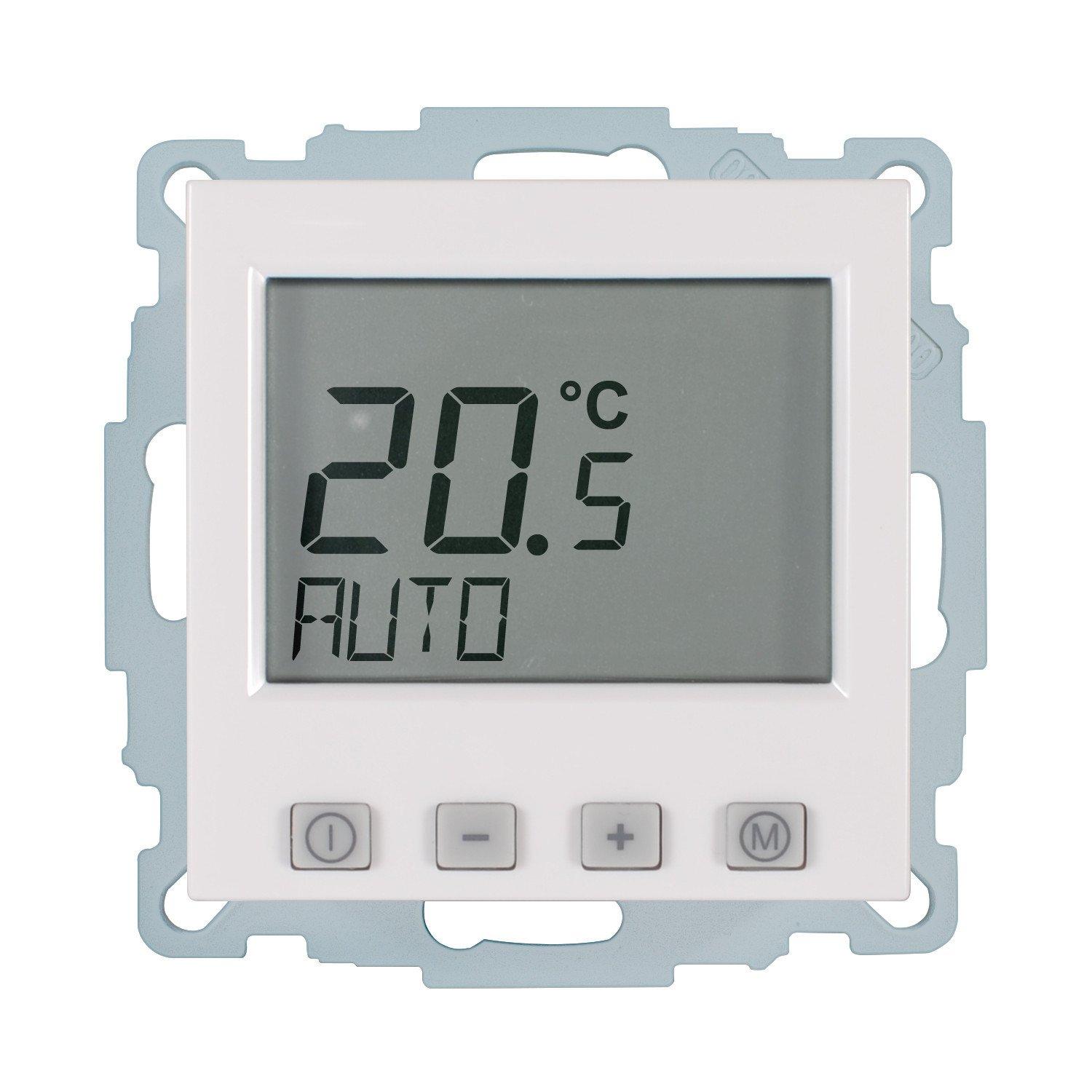 ERK-55(rg), Thermostat UP reinweiß glanz 55x55 230V Display mit Uhr