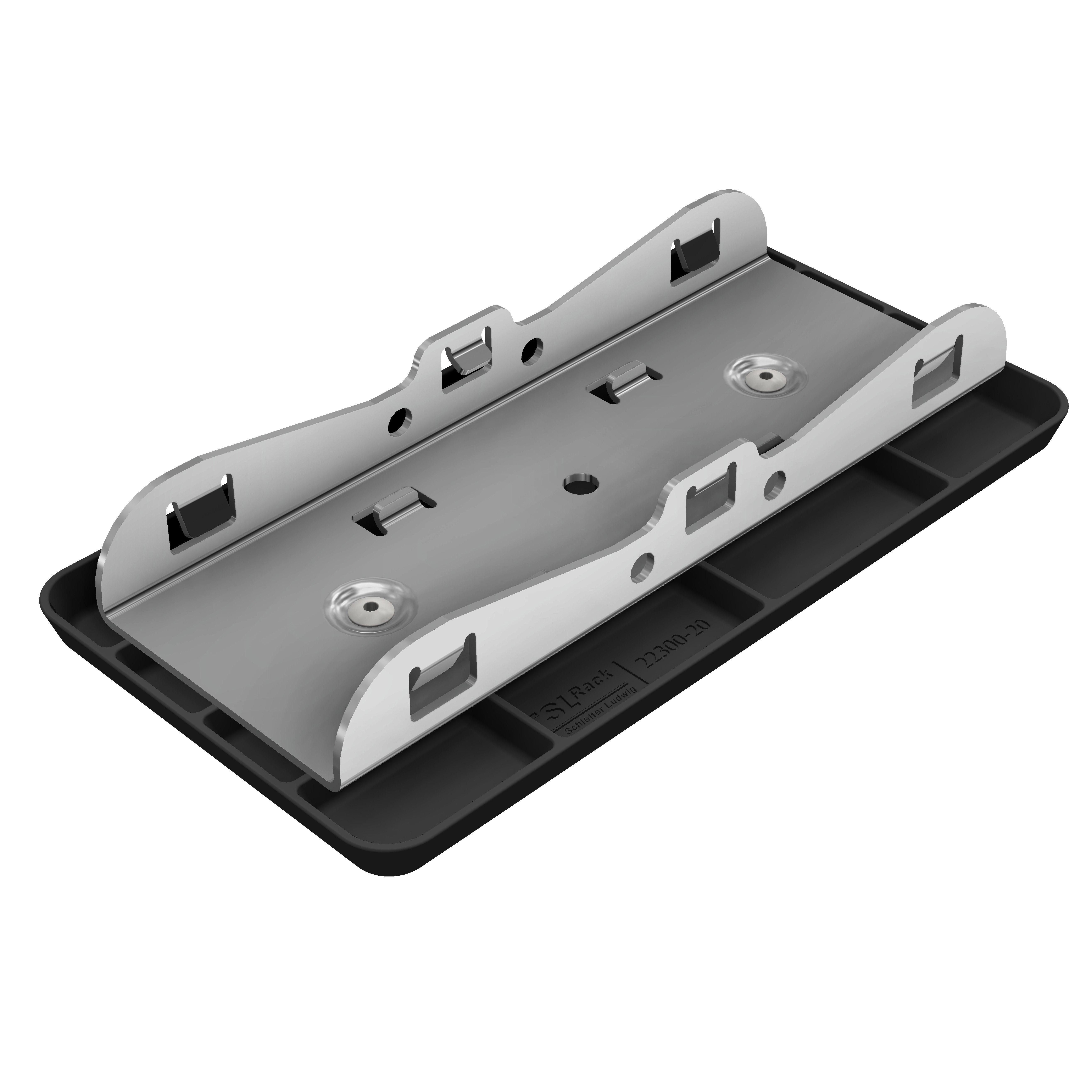 22300-20, Kunststoff-Bodenschuh für Dächer bis 5°, 100 x 200 mm, UV-beständig, vormontiert, effiziente Lastverteilung mit bis zu 4 Stück pro Schiene.