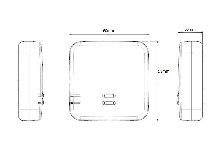 TS-S-E10, Funk-Empfänger Aufputz, 16A,  für die 868Mhz Funk-Raumthermostate TS-S-RT10, TS-S-RT20, TS-S-RT25