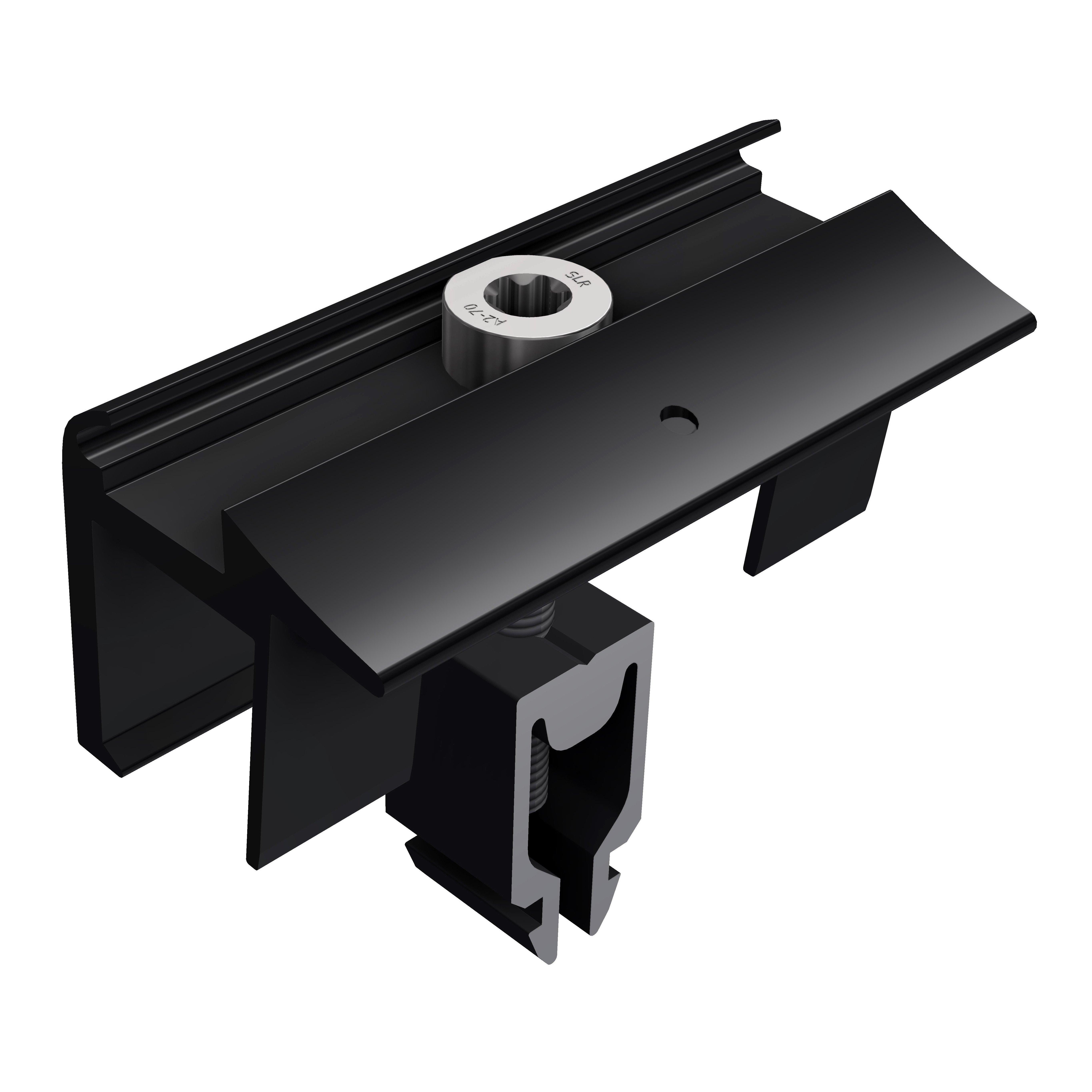 96162-01, Endklemme mit Erdung, schwarz eloxiert