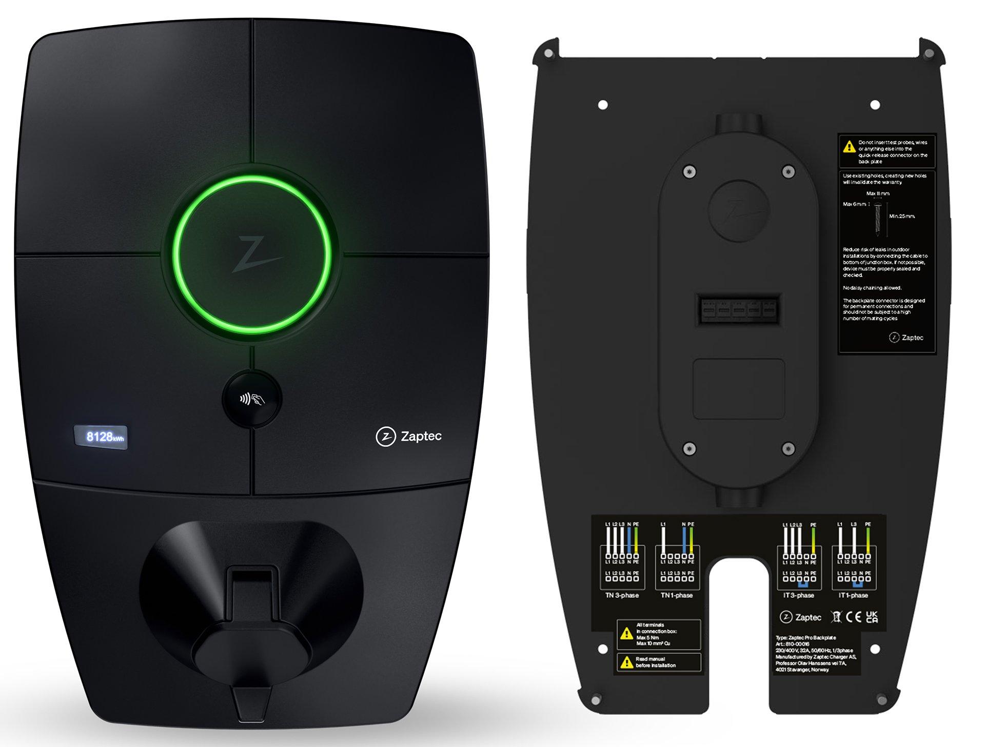 Zaptec Pro M&E inkl. Rückplatte, Zaptec Pro Ladestation, eichrechtskonform, 22kW