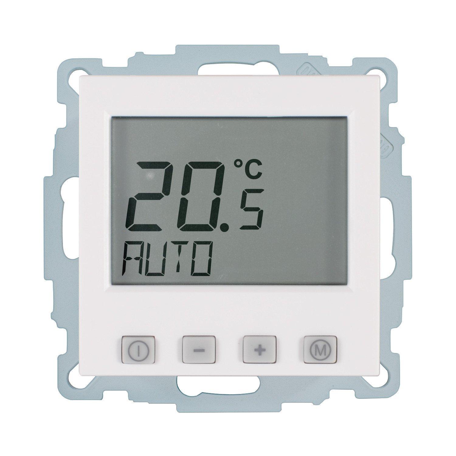 ERK-55(rm), Thermostat UP reinweiß matt 55x55 230V Display mit Uhr