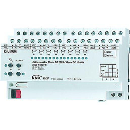 Jalousieaktor 8fach AC 230 V ~ 4-fach DC 12 bis 48 V Handbedienung